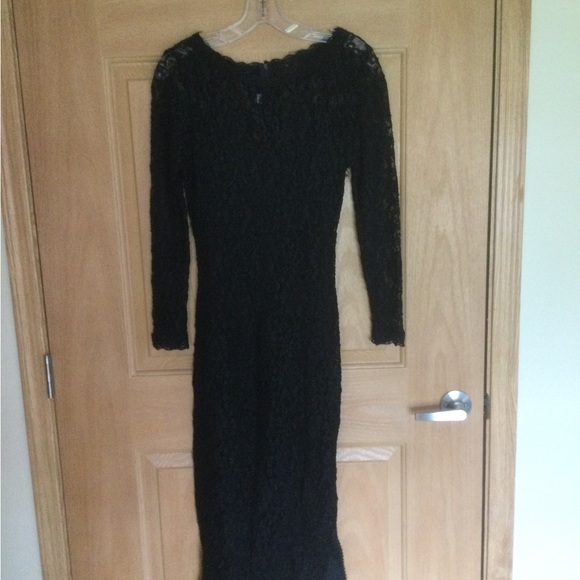 Wild Rose black crochet lace dress with slip - Picture 2 of 5